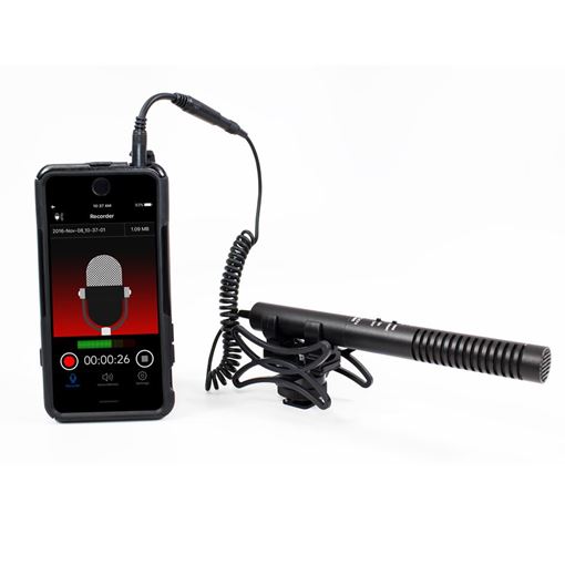 Picture of Azden 2-Position Shotgun Mic with TRRS Adapter for iOS