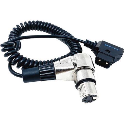 Picture of Kondor Blue D-Tap to 4-Pin XLR Female Right Angle Adapter Power Coiled Cable