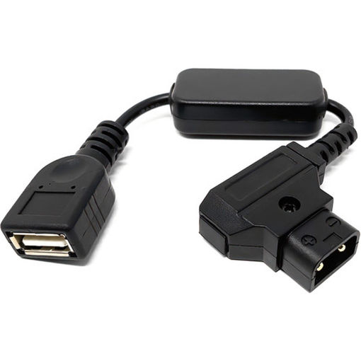 Picture of Kondor Blue D-Tap to 5V USB Converter Short Cable for Gold Mount/V-Mount Battery