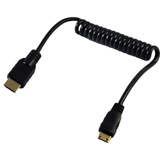 Picture of ProVideo HDMI Male to HDMI Mini Male Coiled Cable (17.7'' Extended)