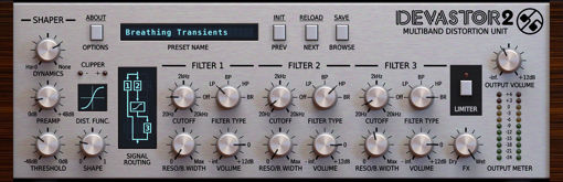 Picture of D16 Devastor 2 Advanced Multi-band Distortion Audio Plugin Download