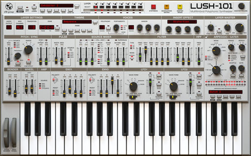 Picture of D16 LuSH-101 8-layer 32-voice polyphonic synth Virtual Instrument Download