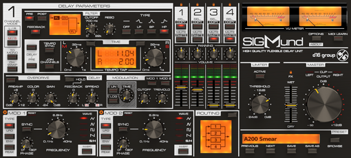 Picture of D16 Sigmund High-quality, flexible Quad delay unit Audio Plugin Download