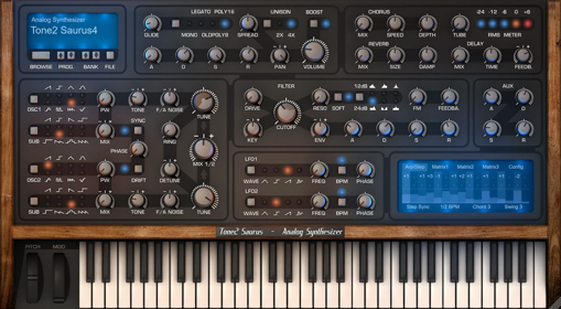 Picture of Tone 2 Saurus 4 Affordable Virtual analog synthesizer Download