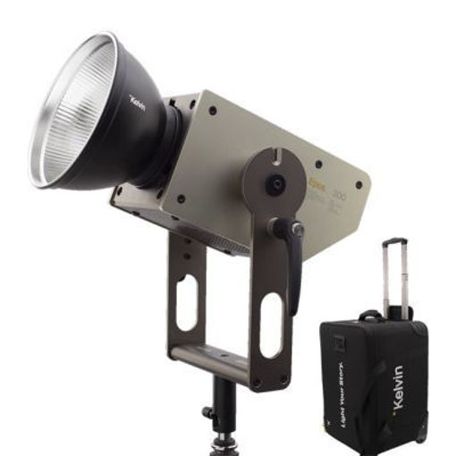 Picture of Kelvin Epos 300, 300W Full Color Spectrum RGBACL LED COB Studio Light incl. Rolling Case (Gold Mount)